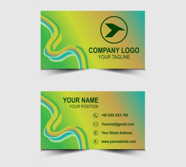 Yeşil Harmanlanmış Kartvizit Tasarımı Şirket Logosu Profesyonel Şirket Kartı