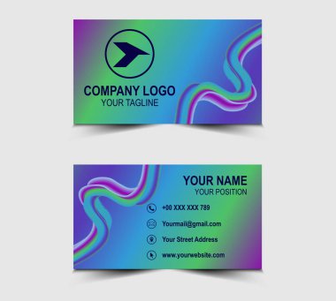 Kartvizit Yaratıcı Tasarım ve Gradyan Harmanlama Efekti Şirket Logosu Profesyonel Kurumsal Kartı