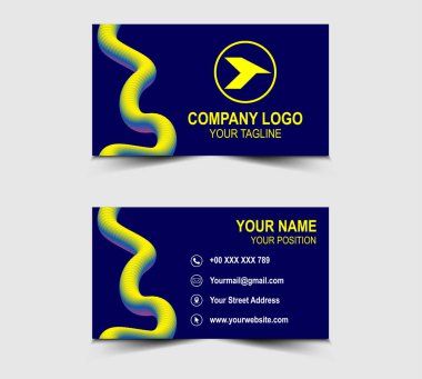 Kartvizit Yaratıcı Tasarım Sarı Harmanlama Efektli Şirket Logosu Profesyonel Şirket Kartı