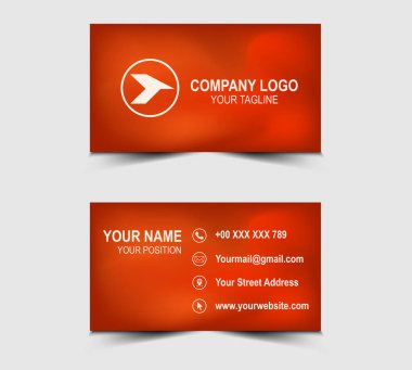 Kartvizit Yaratıcı Tasarım Kartı. Turuncu ağ grafikli şirket logosu olan profesyonel bir şirket kartı.