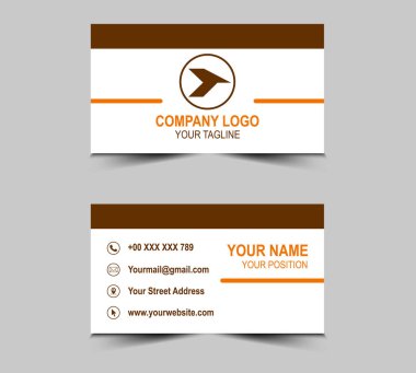 Şirket Logosu Profesyonel Vektör Çizim Şablonu ile Kartvizit Yaratıcı Tasarım Brown ziyaret kartı