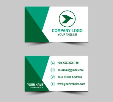 Şirket Logosu Profesyonel Kurumsal Vektör Çizim Şablonu ile Kartvizit Yaratıcı Tasarım Yeşil Cyan ziyaret kartı