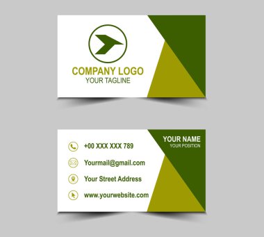 Şirket Logosu Profesyonel Vektör Çizim Şablonu ile Kartvizit Yaratıcı Tasarım Yeşil ziyaret kartı