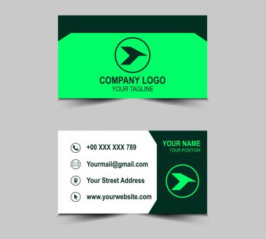 Şirket Logosu Profesyonel Kurumsal Vektörlü Yeşil Renk Tasarım Kartı