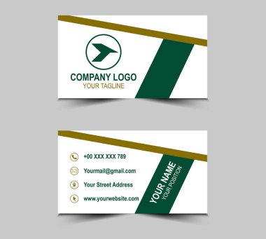 Şirket Logosu Profesyonel Kurumsal Vektörlü Yeşil Tasarım kartının yaratıcı şablonu