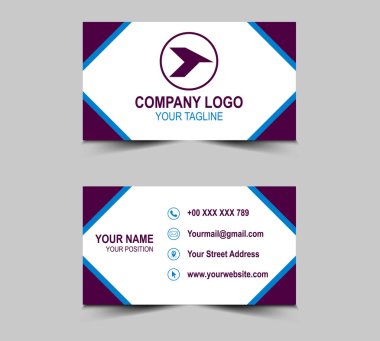 Şirket logosu Profesyonel Kurumsal Vektör ile Tasarım Mavi ve Mor Kartviziti
