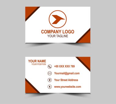 Şirket Logosu Profesyonel Kurumsal Vektörü ile Tasarım Turuncusu kartviziti