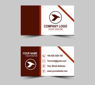 Şirket Logosu Profesyonel Kurumsal Vektörü ile Tasarım Kahverengisi kartviziti