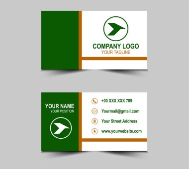 Tasarım Yeşil ve Kahverengi Kartvizit Şirketin logosu Profesyonel Kurumsal Vektör