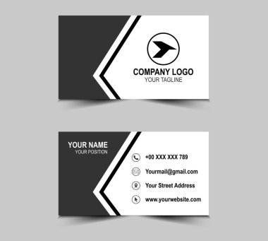 Kartvizit Gri Renk Yaratıcı Şablon Tasarım Tasarım Kartı Şirket Logo Vektörlü Profesyonel Kurum