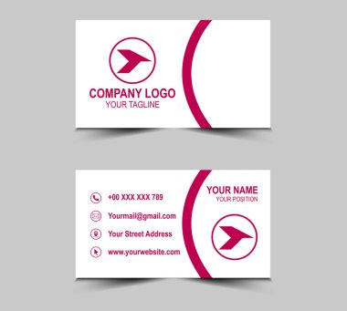 Kartvizit Pembe Renk Yaratıcı Şablon Tasarım Tasarım Kartı Şirket Logo Vektörlü Profesyonel Kurum