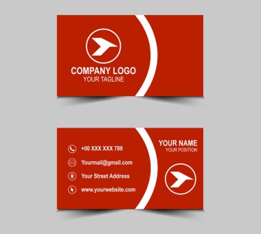 Kartvizit Turuncu Renk Yaratıcı Şablon Tasarım Tasarım Kartı Şirket Logo Vektörlü Profesyonel Kurum