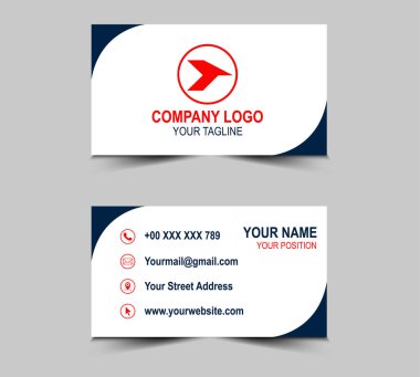 İş kartı Mavi ve Kırmızı Yaratıcı Şablon Tasarım Tasarım Kartı Şirket Logo Vektörü ile profesyonel şirket