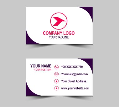 Mor Kartvizit ve Pembe Yaratıcı Şablon Tasarım Tasarım Kartı Profesyonel Şirket Logo Vektörü Şirketi