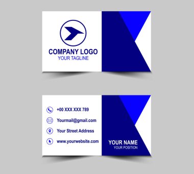 Kartvizit Mavisi Yaratıcı Şablon Tasarım Kartı Şirket Logo Vektörlü Profesyonel şirket