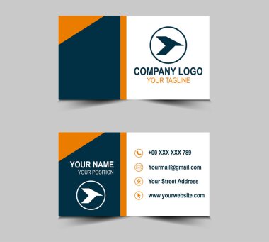 Kartvizit Turuncu ve Yeşil Yaratıcı Şablon Tasarım Tasarım Kartı Profesyonel Şirket Logo Vektörü Şirketi