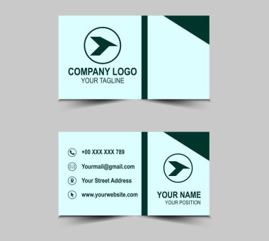 Yeşil Kartvizit Yaratıcı Şablon Tasarım Kartı Şirket Logo Vektörlü Profesyonel Şirket