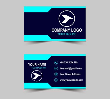 Kartvizit Mavisi Yaratıcı Şablon Tasarım Kartı Şirket Logo Vektörlü Profesyonel şirket