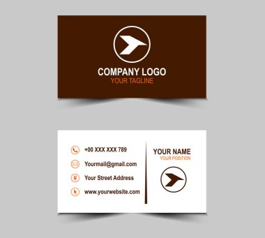 Şirket Logo Vektörü ile Modern Creative style Brown Color kartvizit tasarımı şablonu