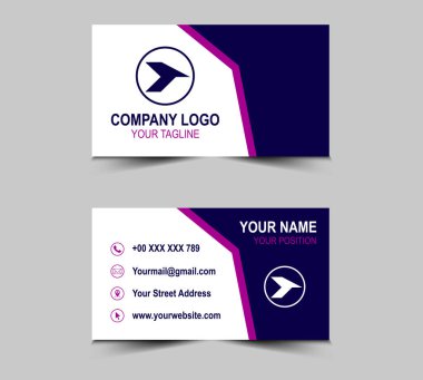 Modern Creative style Blue and Purple kartvizit tasarım şablonu ile Şirket Logo Vektörü