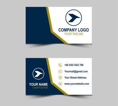 Şirket logo vektörü ile Modern Creative style Blue and Yellow ziyaretçi kartı tasarımı şablonu