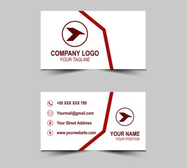 Şirket Logo Vektörü ile Modern Creative stili kırmızı kart tasarım şablonu