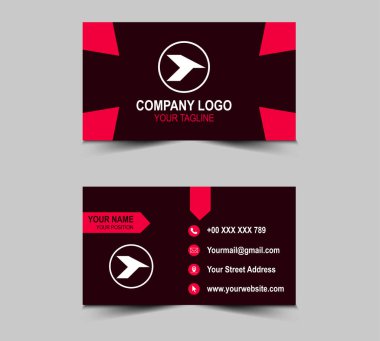 Şirket logolu Modern Pink kartviziti, Soyut Tasarım şablonları. Kişisel kartvizit Vektör illüstrasyonu