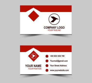 Şirket logolu Modern Orange Color kartviziti, Soyut Tasarım şablonları. Kişisel kartvizit Vektör illüstrasyonu