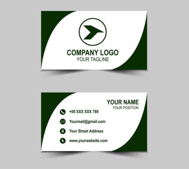 Şirket logosu ve Modern Tasarım şablonları olan bir kartvizit. Kişisel kartvizit Vektör illüstrasyonu