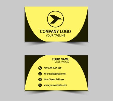 Şirket logosu ve Modern Tasarım şablonları olan bir kartvizit. Kişisel kartvizit Vektör illüstrasyonu