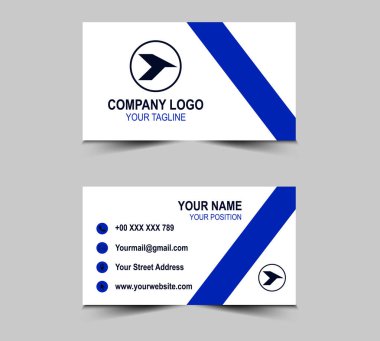 Şirket logosu, Modern Tasarım şablonları olan soyut mavi kartvizit. Kişisel kartvizit Vektör illüstrasyonu