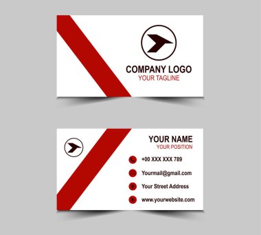 Şirket logosu ve Modern Tasarım şablonları olan soyut turuncu kartvizit. Kişisel kartvizit Vektör illüstrasyonu