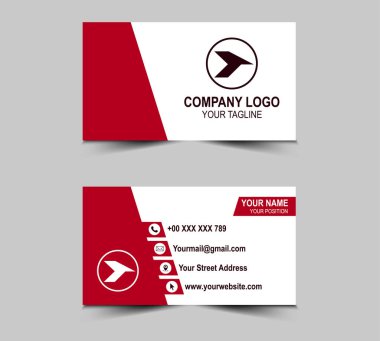 Şirket logosu ve Modern Tasarım şablonları olan soyut pembe kartvizit. Kişisel kartvizit Vektör illüstrasyonu