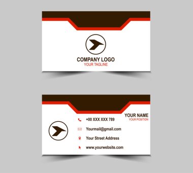 Şirket logosu ve Modern Tasarım şablonları olan bir kartvizit. Kişisel kartvizit Vektör illüstrasyonu