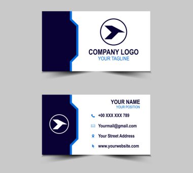 Şirket logosu, Modern Tasarım şablonları olan soyut mavi kartvizit. Kişisel kartvizit Vektör illüstrasyonu