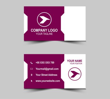 Modern Soyut Mor Tasarım şablonları. Şirket logosu olan kişisel ziyaret kartı. Vektör illüstrasyonu