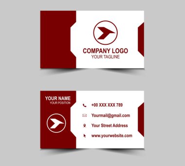 Modern Soyut Kırmızı Tasarım şablonları. Şirket logosu olan kişisel ziyaret kartı. Vektör illüstrasyonu