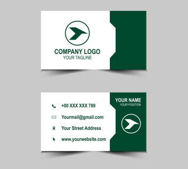 Modern Soyut Yeşil Tasarım şablonları. Şirket logosu olan kişisel ziyaret kartı. Vektör illüstrasyonu