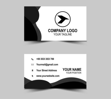 Kartvizit Tasarımı Siyah ve Beyaz renk, kartvizitler modern şablon