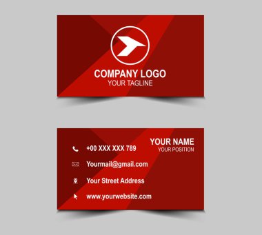Kartvizit Tasarımı Kırmızı renk, kartvizitler modern şablon