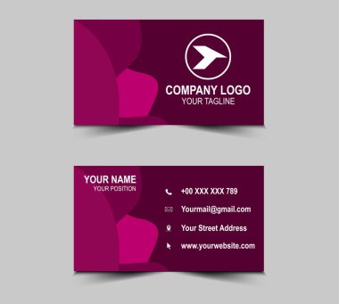 Kartvizit tasarımı Pembe renk, kartvizitler modern şablon