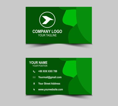 Kartvizit Tasarımı Yeşil renk, kartvizitler modern şablon
