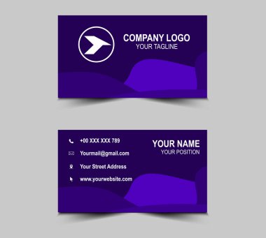 Kartvizit Tasarımı Mor renk, kartvizitler modern şablon