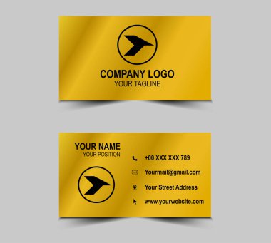 Kartvizit, zarif tasarım Siyah ve Altın Modern yaratıcı, benzersiz şekilli kartvizit şablonu