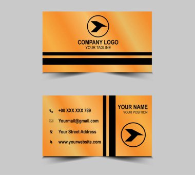 Modern yaratıcı, kartvizit zarif altın tasarım kartvizit şablonu benzersiz şekillerde