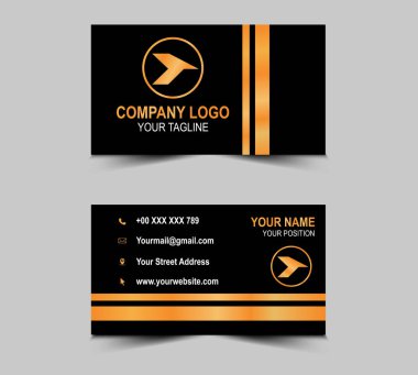 Ziyaret kartı şablonu, Kartvizit Vektörü, Soyut Tasarım Altın Zarif 