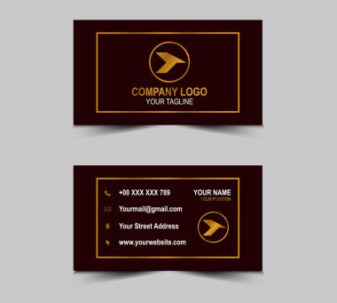 Kartvizit şablonu Ziyaret kartı Tasarım Vektörü Altın Zarif 