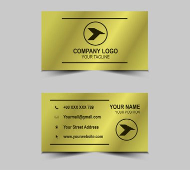 Kartvizit şablonu Tasarım Vektörü Lüks Altın Zarif, ziyaret kartı