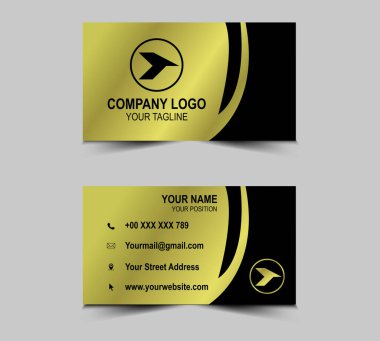 Business card template vector. Luxury Golden Elegant, visiting card design layout Vector
