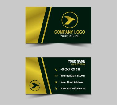 Modern creative business card template vector. Luxury Golden Elegant, visiting card design layout